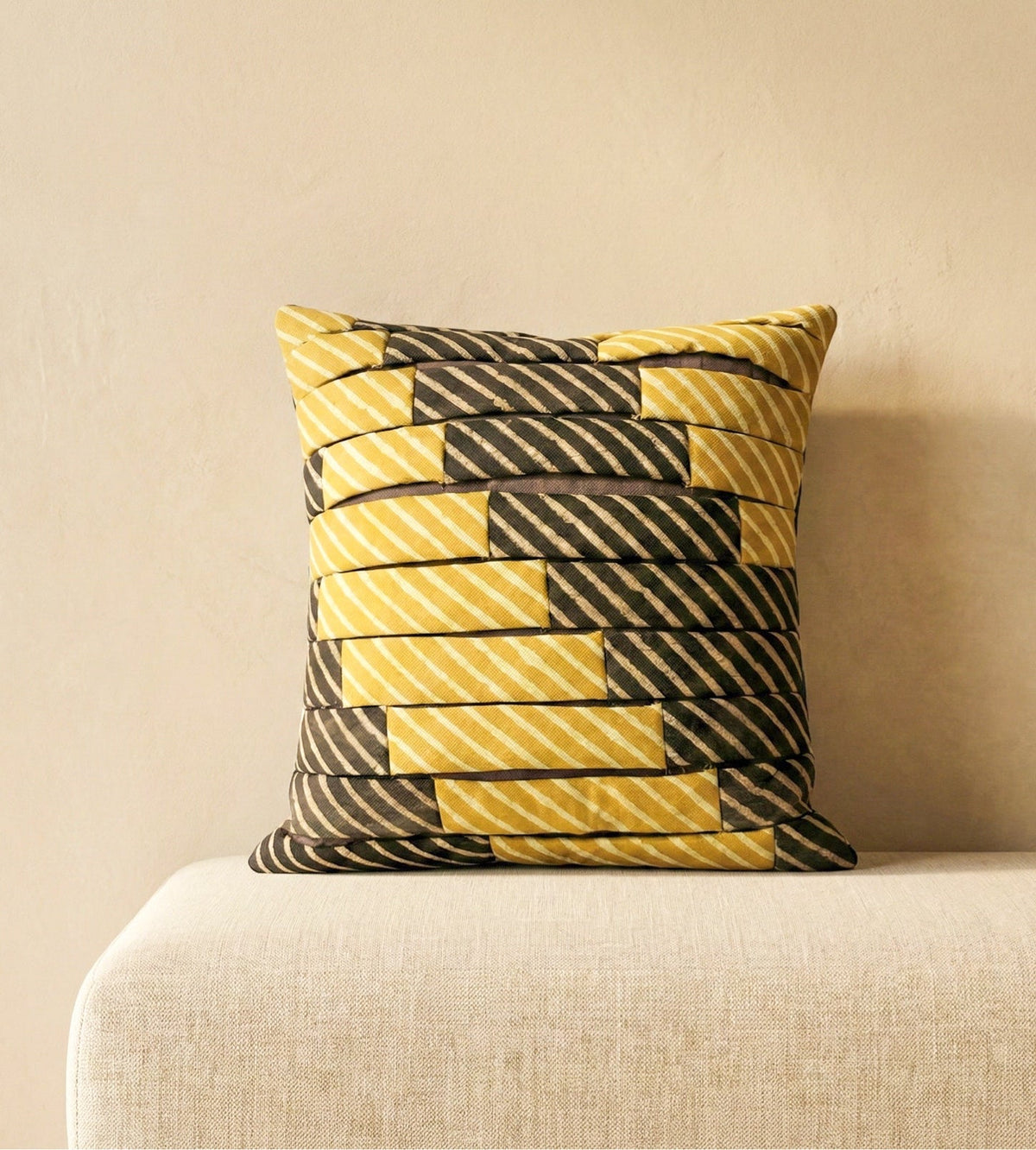 Sunburst Patched Weave Cushion